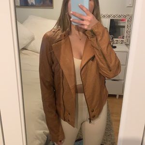 Brown leather jacket